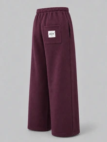 SHEIN Tween Girl Autumn/Winter Pink Sweatshirt Set, Long Sleeve Hooded Sweatshirt And Loose Casual Sweatpants Set - Red Violet - View 6