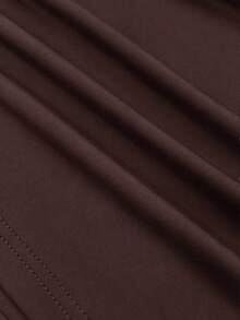 IslaSuriya Women's Solid Color Patchwork Sequin Ring Link Fashion Cowl Neck Tank Top - Brown - View 3