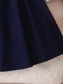SHEIN 少女可愛學院風 2 件套洋裝，荷葉邊條紋長袖上衣搭配海軍藍大蝴蝶結裝飾百褶吊帶裙，甜美日常校園穿搭 - 藍色 - 查看 6