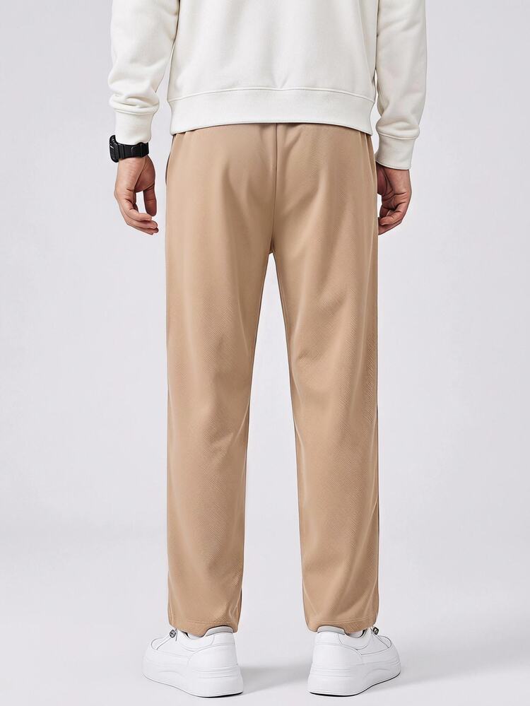 SHEIN Kids Tween Boy Casual Versatile Khaki Long Pants, Affordable, Suitable For Commuting, School, Daily Wear, Vacation, Travel, Sports, Autumn/Winter - Khaki - View 2