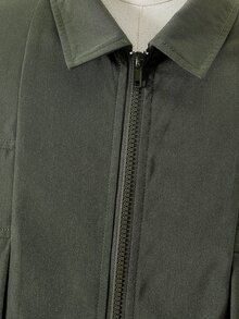 SHEIN 青少年女孩長袖抓絨秋季服飾，休閒日常高級感校園通勤 Ins 風格百搭 PU 皮革翻領寬鬆夾克外套 - 軍綠色 - 查看 4