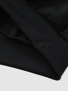 ROMWE MEN Men's Skeleton Print Long Sleeve Casual Hoodie - Black - View 6