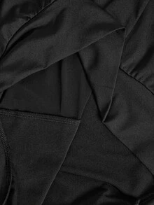 Easithlete Women's Fitness Running Sexy Sheer Mesh Back Hooded Front Pocket Design Mesh Long Sleeve Loose Sports Sweatshirt - Black - View 8