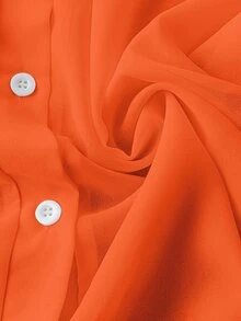 Franclia Transparent Plain Lapel Minimalist Shirt Clothes For University Fall Cloth For Women - Burnt Orange - View 7