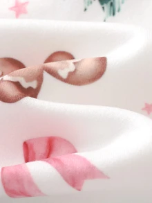 Cozy Pixies 4件組女嬰休閒粉色聖誕系列圓領長袖套頭上衣與長褲睡衣，聖誕老人、聖誕樹、馴鹿印花，2款各1套，貼身居家服 - 淺粉色 - 查看 8