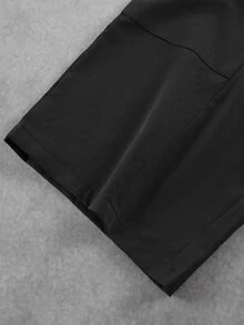 STEELVANCE Men's Diagonal Stripe Wide Leg Patchwork Pants, Elastic Waist Drawstring Trousers, For Formal Holiday Or Casual Streetwear Occasions, Black Fall - Black - View 5