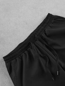 STEELVANCE Men's Diagonal Stripe Wide Leg Patchwork Pants, Elastic Waist Drawstring Trousers, For Formal Holiday Or Casual Streetwear Occasions, Black Fall - Black - View 4