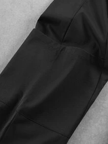 STEELVANCE Men's Diagonal Stripe Wide Leg Patchwork Pants, Elastic Waist Drawstring Trousers, For Formal Holiday Or Casual Streetwear Occasions, Black Fall - Black - View 6