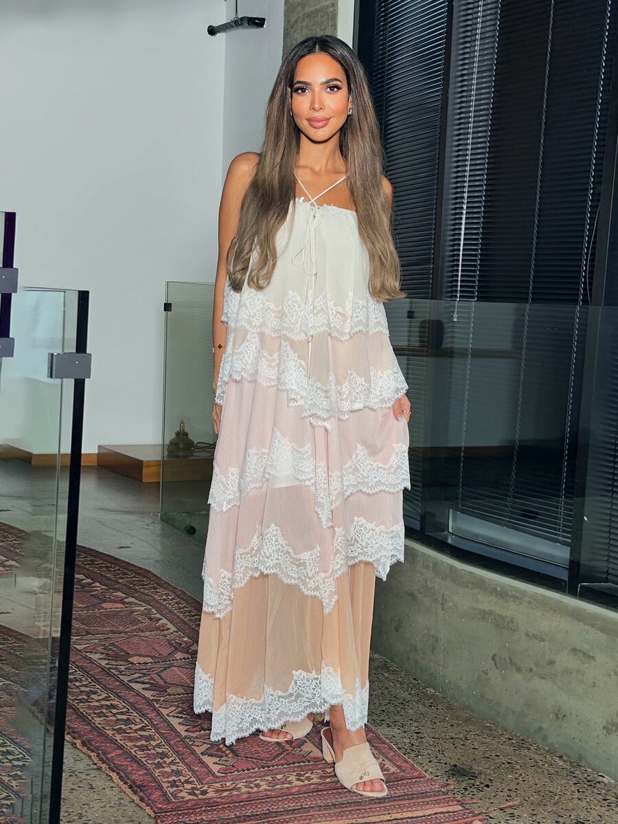 Alya Khalil WOMEN'S OMBRE LAYERED ROMANTIC DRESS, SPRING/SUMMER