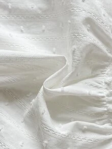 Vintaside Kids SHEIN 嬰兒女童可愛花卉刺繡上衣 提花波點甜美彼得潘領長袖襯衫 幼兒套裝 - 彩色 - 查看 4