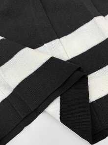 Selianne Women's Colorblock Casual Daily Wear Summer Knit Dress - Black - View 5