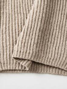 SHEIN Waterfall Collar Drop Shoulder Cardigan - Apricot - View 3