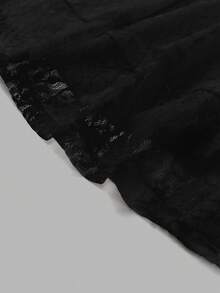 SHEIN LUNE Women's Summer Holiday Lace Embroidered Multi-Layered Skirt Y2K  For Holiday Party - Black - View 5