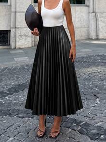 CLARA VERO Women's Pleated Skirt - Black - View 6