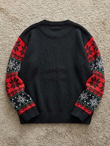 Manfinity Homme 男士聖誕老人提花長袖毛衣 - 彩色 - 查看 2