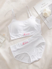 bộ đồ lót monogram - trắng - Xem 2