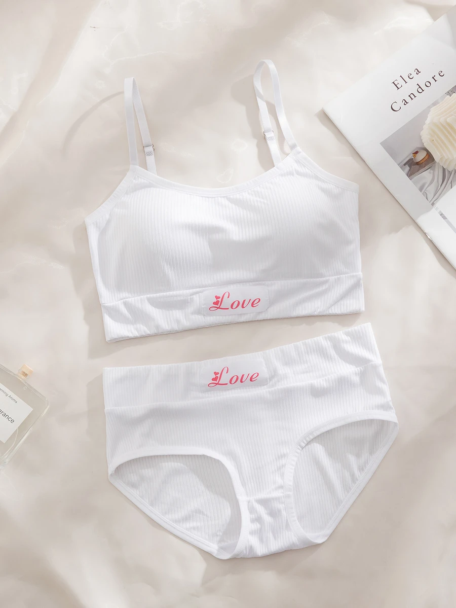 bộ đồ lót monogram - trắng - Xem 1