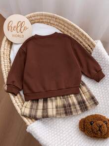 Young Girls Retro Fashion Versatile Casual Everyday Wear Fall Winter,Suitable For Outings, Campus - Coffee Brown - View 3