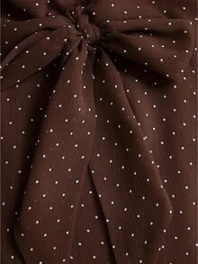 Sweetra Women's Summer Polka Dot Bow Camisole Top - Coffee Brown - View 7