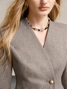 MOTF PREMIUM WOMEN'S SOLID COLOR SINGLE BUTTON CASUAL VERSATILE COMMUTE TRAVEL BLAZER - Brown - View 1