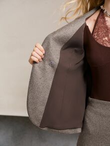 MOTF PREMIUM WOMEN'S SOLID COLOR SINGLE BUTTON CASUAL VERSATILE COMMUTE TRAVEL BLAZER - Brown - View 6