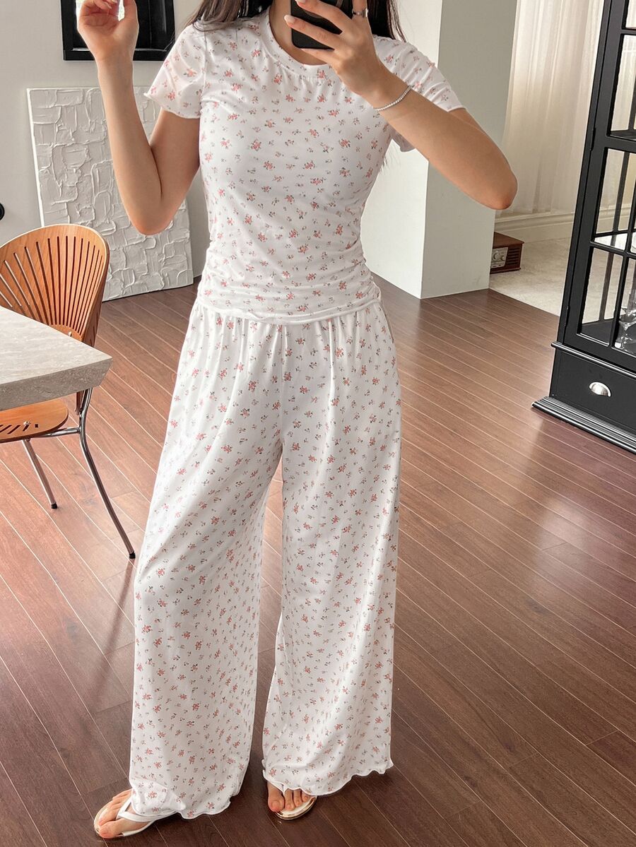Livesso Conjunto de pijama casual y cómodo para mujer, de verano - Rosa - Ver 1