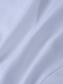 SHEIN MOD 女款優雅法式浪漫燈籠袖繫腰淺藍色襯衫，適合早午餐、約會之夜、秋季茶會 - 藍色 - 查看 5