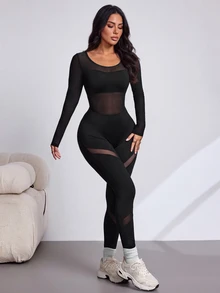 Slayform Women's Solid Color Casual Daily Travel Sports Jumpsuit - Black - View 4