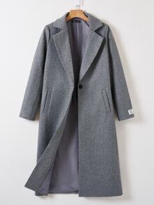 SHEIN PETITE CURVE Plus Size Casual Versatile Wool Blend Jacket, Autumn/Winter - Light Grey - View 6