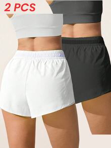 Velisys Velisys Casual Baggy Versatile Black Waistband Patchwork Mesh Slim Fit Flattering With Storage Pockets Sports Shorts Gym Jogging White Fall - Multicolor - View 5