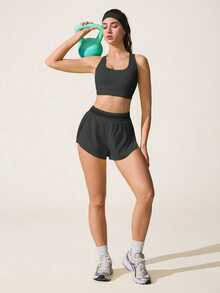 Velisys Velisys Casual Baggy Versatile Black Waistband Patchwork Mesh Slim Fit Flattering With Storage Pockets Sports Shorts Gym Jogging White Fall - Multicolor - View 10