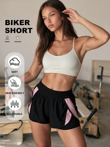 Eassivo Eassivo Women's Casual 2 In 1 Contrast Color Shorts With PocketsWomen Sweat Short, Gym Short, Biker Short - Multicolor - View 5