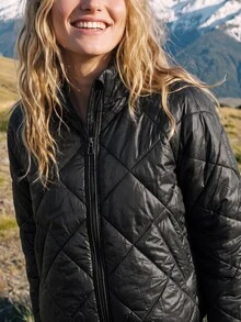 WanderVale Winter Black Stand Collar Outdoor Long Sleeve Padded Coat - Black - View 9