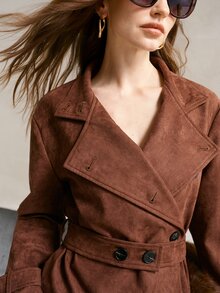 MOTF PREMIUM WOMEN TRENCH COATS RUST BROWN - Coffee Brown - View 8