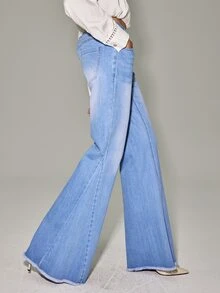 Anewsta Essential Modernt och trendigt tvättat blå jeans för alla säsonger, avslappnade och mångsidiga för pendling, med små designade hårdvarudetaljer för kvinnor - Ljustvätt - Visa 4
