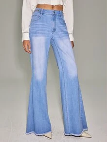 Anewsta Essential Modernt och trendigt tvättat blå jeans för alla säsonger, avslappnade och mångsidiga för pendling, med små designade hårdvarudetaljer för kvinnor - Ljustvätt - Visa 7