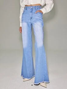 Anewsta Essential Modernt och trendigt tvättat blå jeans för alla säsonger, avslappnade och mångsidiga för pendling, med små designade hårdvarudetaljer för kvinnor - Ljustvätt - Visa 5