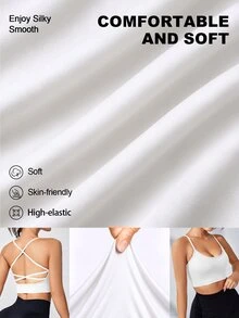 Eassivo Eassivo Crisscross Back Sports Bra - White - View 3