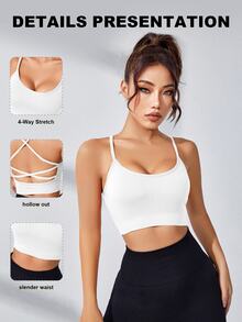 Eassivo Eassivo Crisscross Back Sports Bra - White - View 2