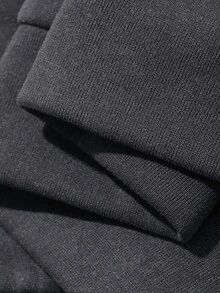 Dazy Plus Plus Size Letter Embroidered Loose Fit Double Zipper Thermal Lined Thick Hooded Sweatshirt - Dark Grey - View 8