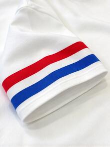 PEPSI X SHEIN Manfinity Dauomo Men's Summer Casual Letter Print Drop Shoulder T-Shirt - White - View 5
