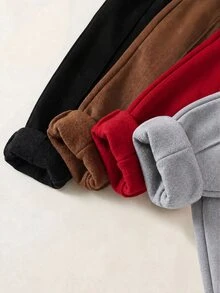 SHEIN 4pcs/Set Baby Boy & Girl Cute Autumn/Winter Casual Versatile Solid Color Elastic Waist Long Pants, All-Match Joggers Multi-Pack - Multicolor - View 5