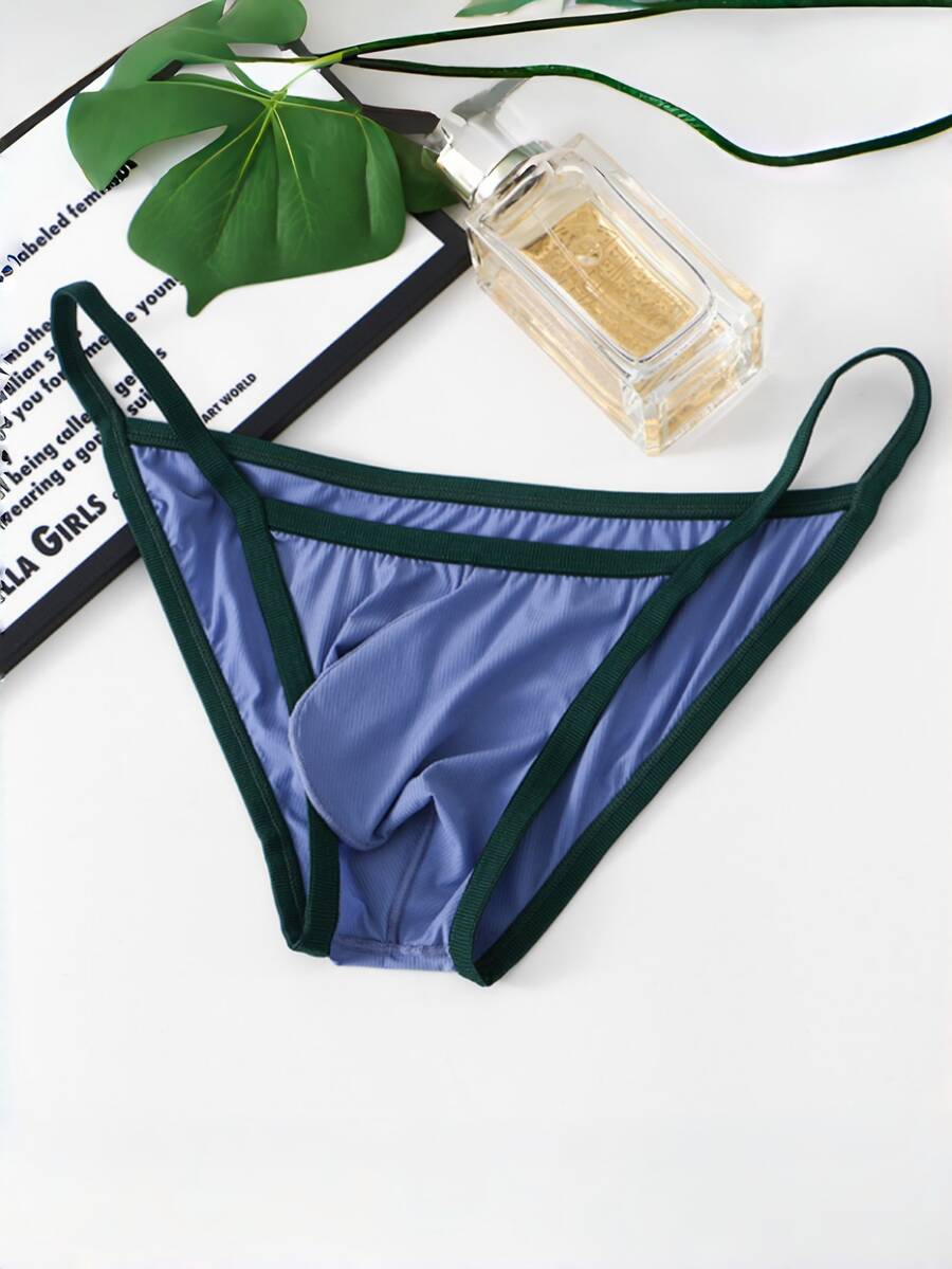 WENEZON Calzoncillos de hombre de talle bajo y acanalados, ropa interior de hombre, adecuado para citas de pareja, regalo de pareja - Azul - Ver 1