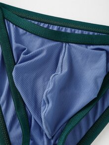 WENEZON Calzoncillos de hombre de talle bajo y acanalados, ropa interior de hombre, adecuado para citas de pareja, regalo de pareja - Azul - Ver 4