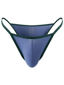 WENEZON Calzoncillos de hombre de talle bajo y acanalados, ropa interior de hombre, adecuado para citas de pareja, regalo de pareja - Azul - Ver 3