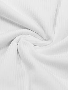 Resyla Women's Minimalist Tie-Up Ruched Striped Colorblock Bodysuit - White - View 6