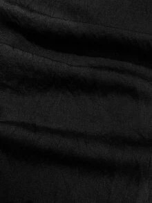 LUMIGAL Women's V-Neck Brown Long Sleeve Loose Fit Blouse - Black - View 3