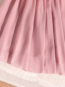 SHEIN 少女纯色简约吊带连衣裙 - 粉色 - 查看 4