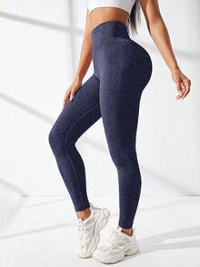 Easithlete Easithlete 無縫收臀寬腰運動瑜伽緊身褲 女款 - 藏蓝色 - 查看 6