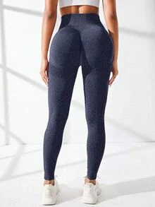 Easithlete Easithlete 無縫收臀寬腰運動瑜伽緊身褲 女款 - 藏蓝色 - 查看 7